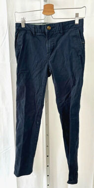 VISSLA Boys Size 27 High Tider Flat Front Zip Fly Cotton Chino Pants Navy Blue